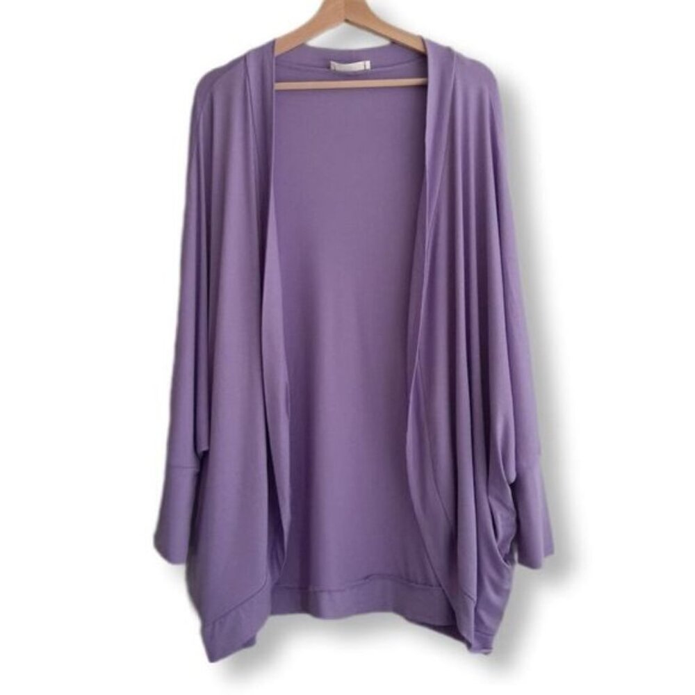 ZENANA | Cocoon Wrap Cardigan Open Front Soft Lavander RC-3184X Sz 2X